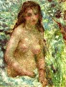 Pierre-Auguste Renoir naken flicka i solsken oil painting reproduction